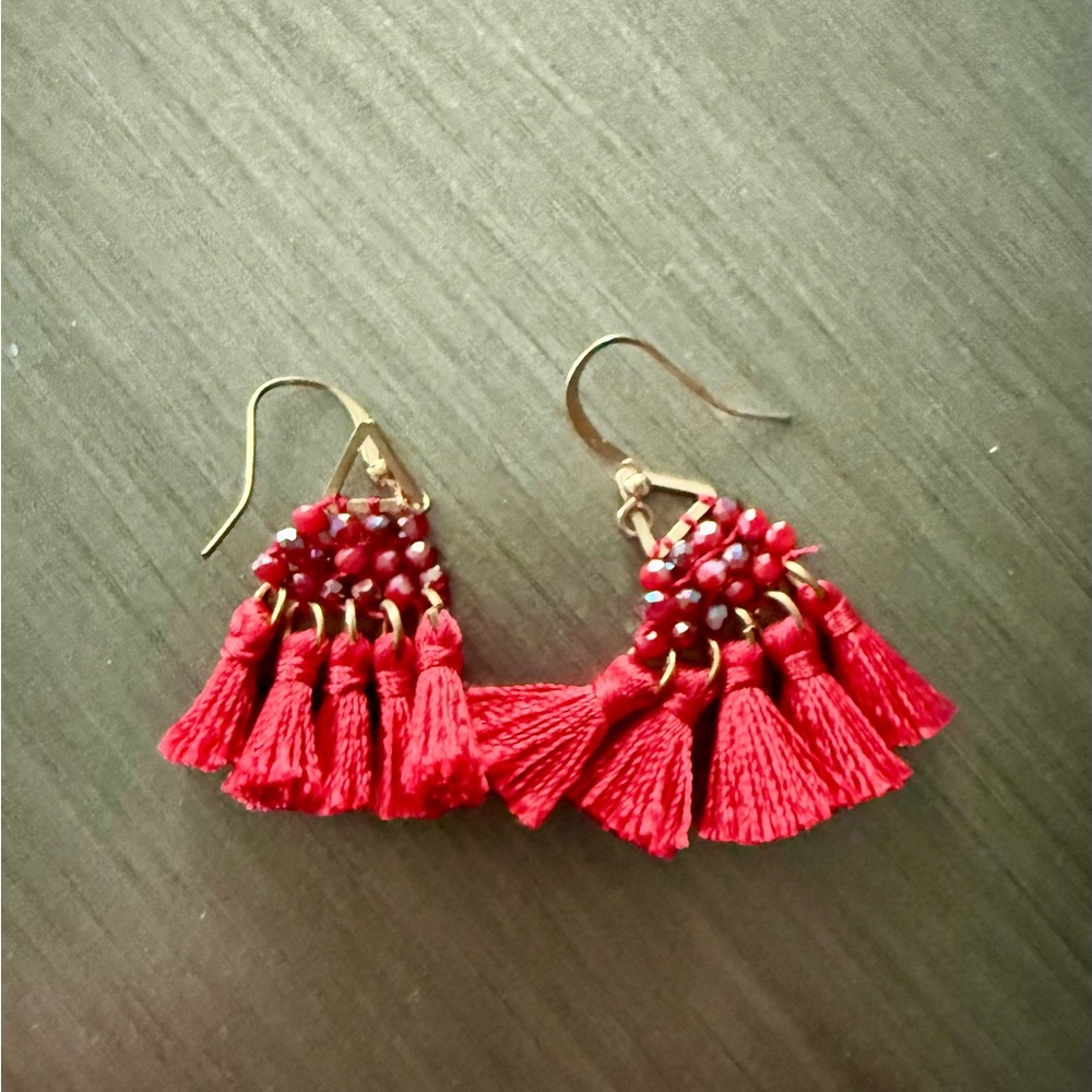 PERFECT FOR VALENTINE’S DAY!! 
Red Fringe Earrings